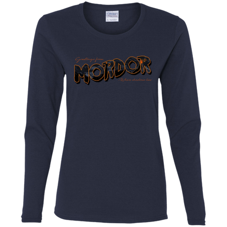 T-Shirts Navy / S Greetings From Mordor Women's Long Sleeve T-Shirt