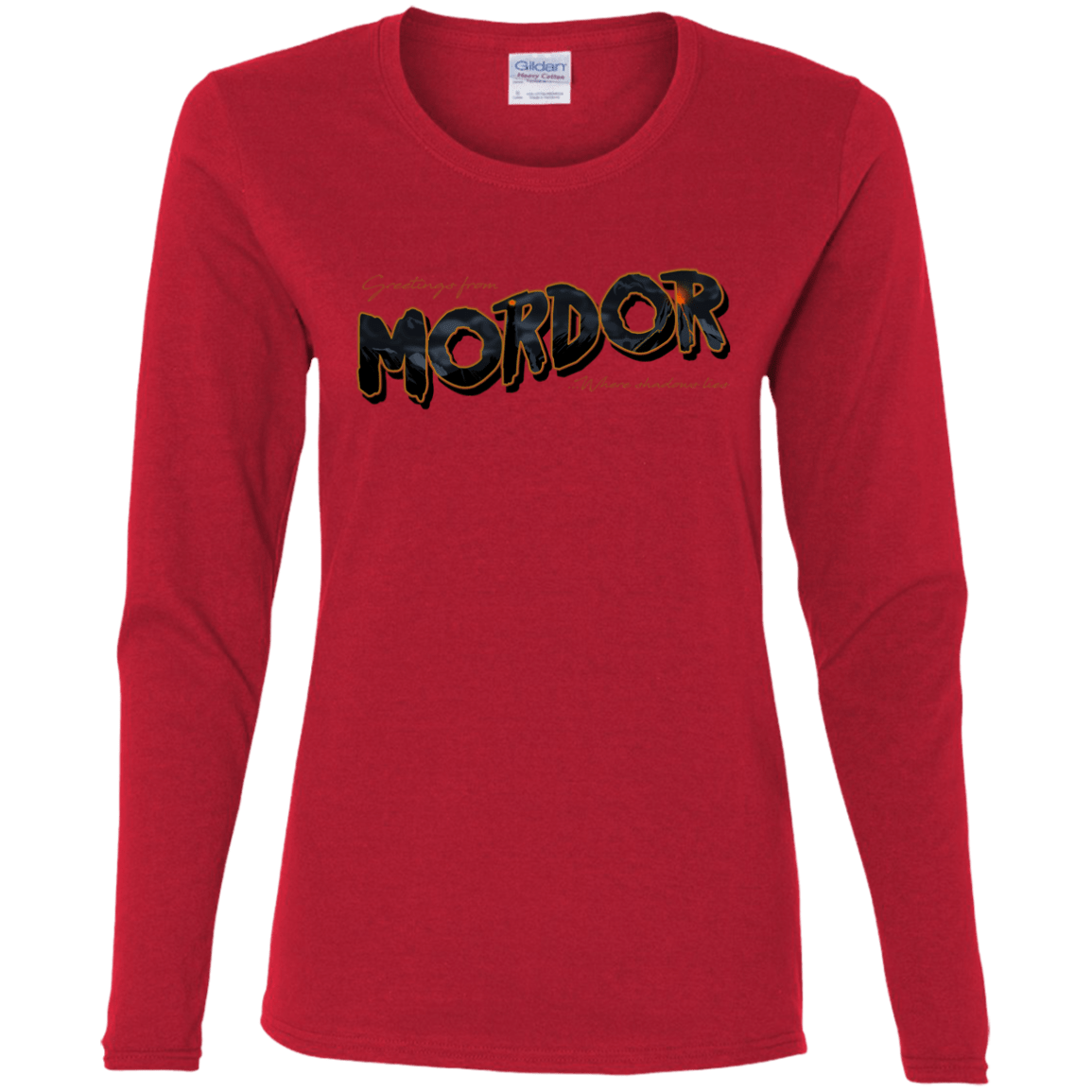 T-Shirts Red / S Greetings From Mordor Women's Long Sleeve T-Shirt