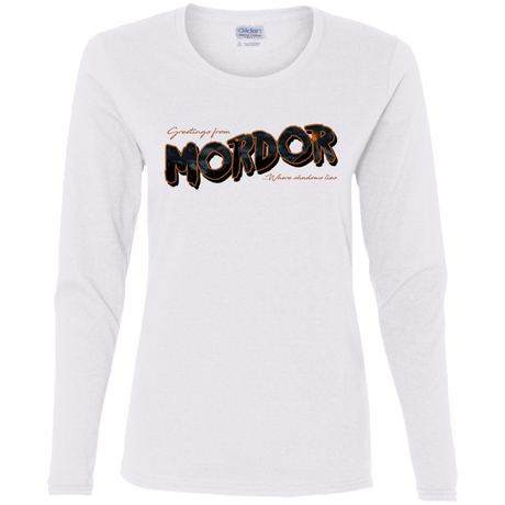 T-Shirts White / S Greetings From Mordor Women's Long Sleeve T-Shirt