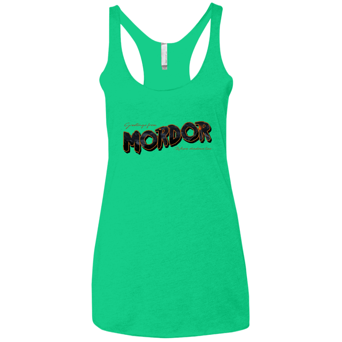 T-Shirts Envy / X-Small Greetings From Mordor Women's Triblend Racerback Tank