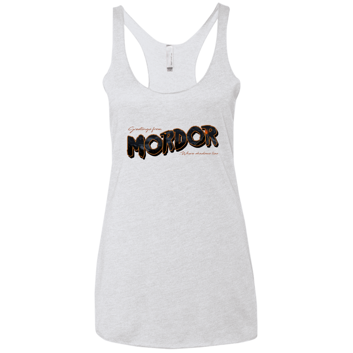 T-Shirts Heather White / X-Small Greetings From Mordor Women's Triblend Racerback Tank