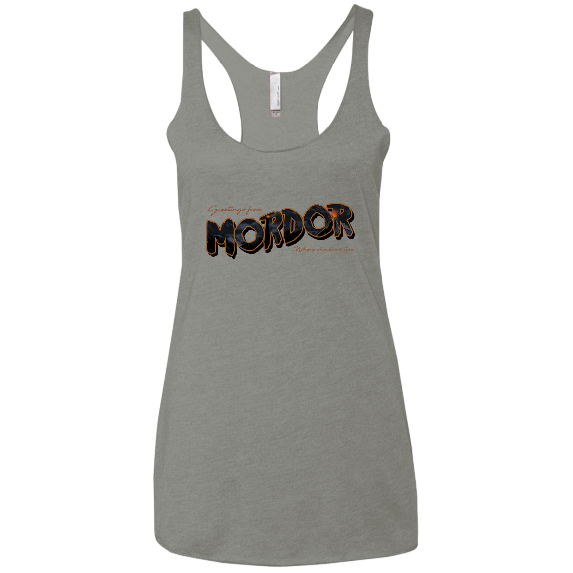 T-Shirts Venetian Grey / X-Small Greetings From Mordor Women's Triblend Racerback Tank