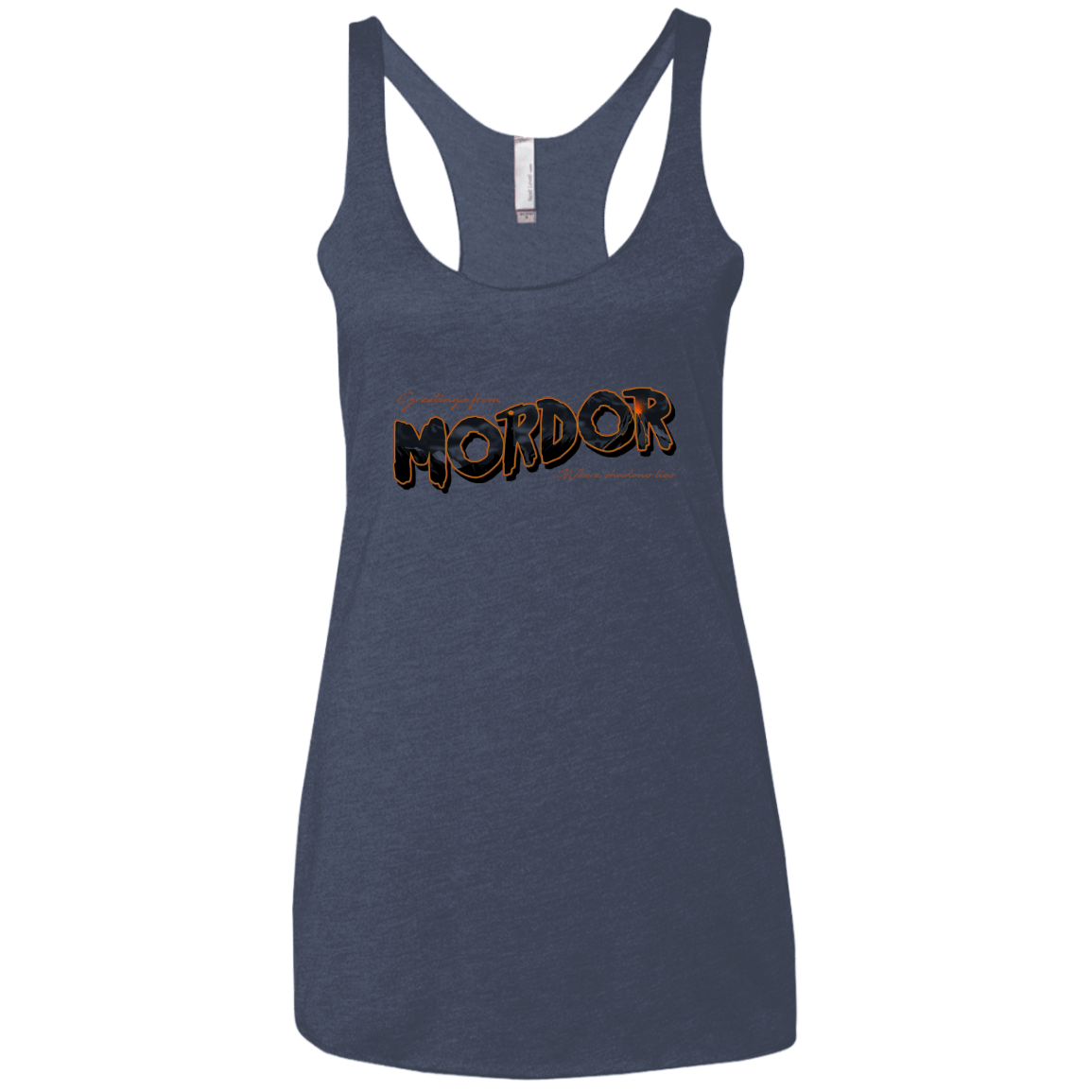 T-Shirts Vintage Navy / X-Small Greetings From Mordor Women's Triblend Racerback Tank