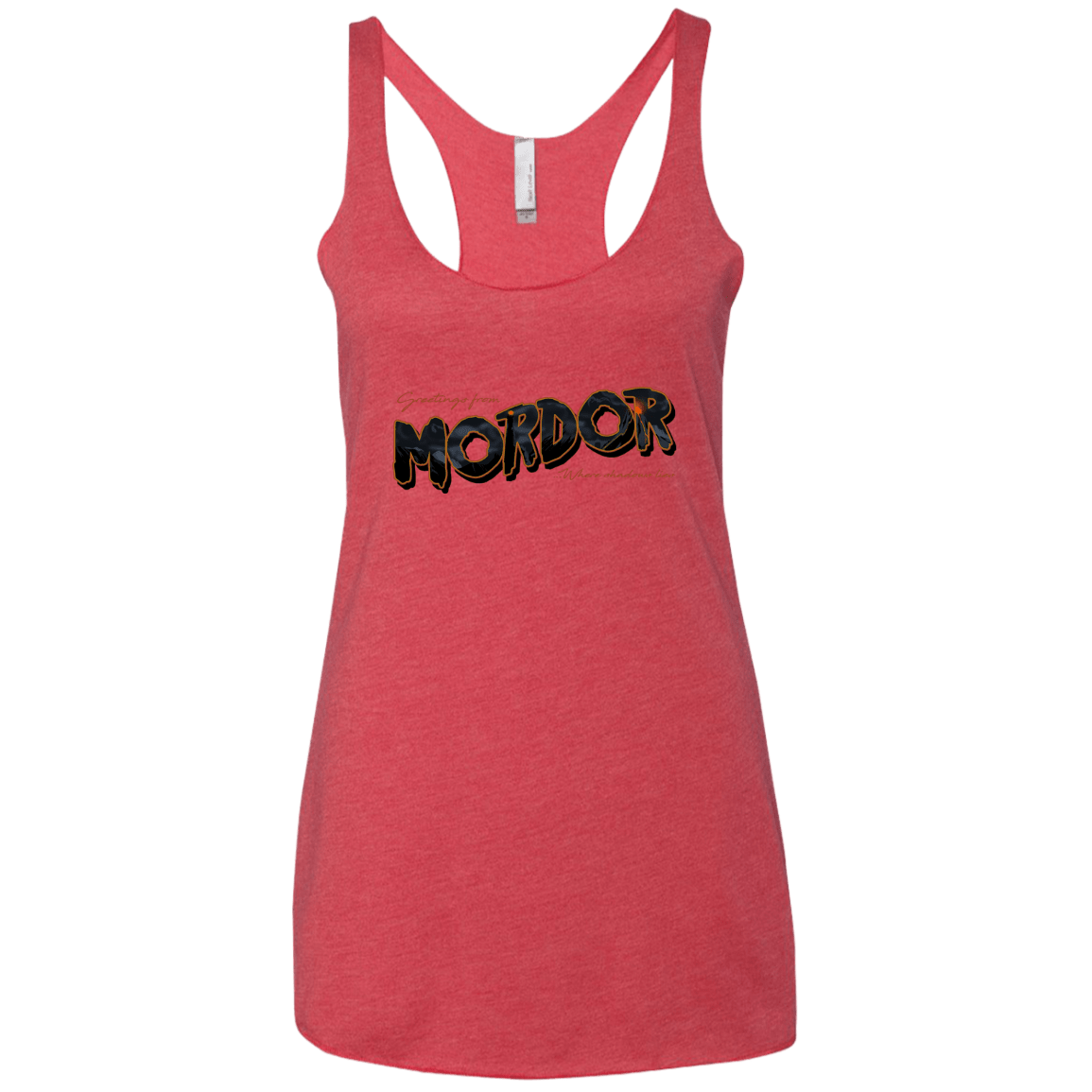 T-Shirts Vintage Red / X-Small Greetings From Mordor Women's Triblend Racerback Tank