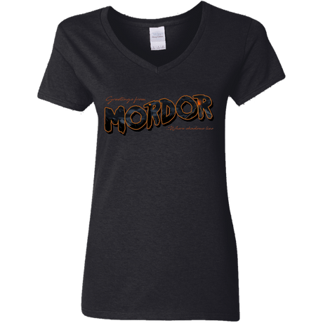 T-Shirts Black / S Greetings From Mordor Women's V-Neck T-Shirt