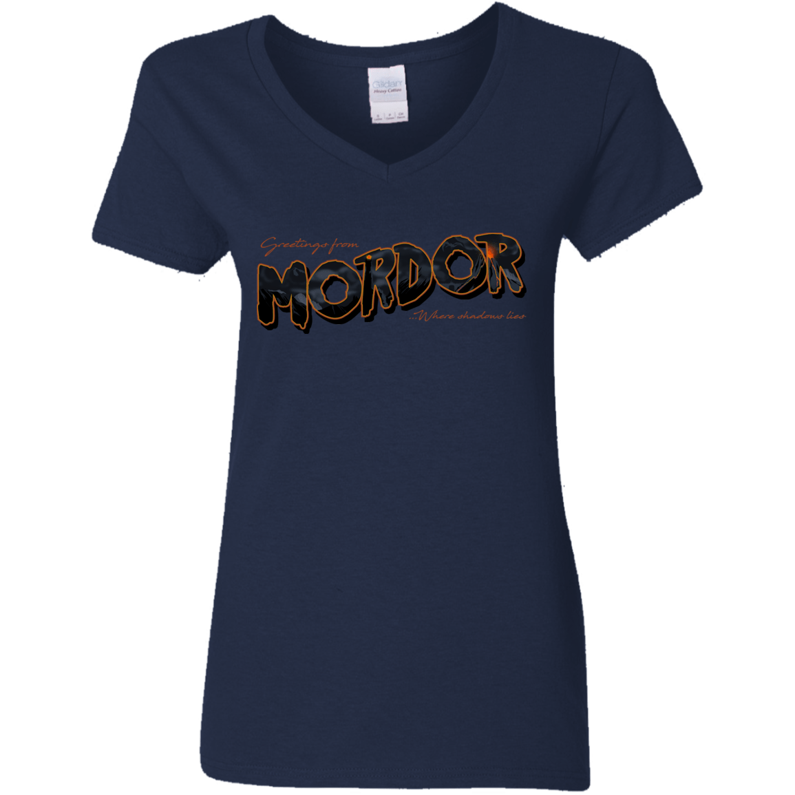 T-Shirts Navy / S Greetings From Mordor Women's V-Neck T-Shirt