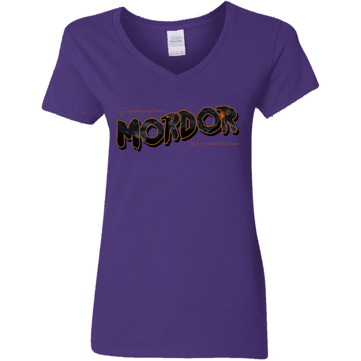 T-Shirts Purple / S Greetings From Mordor Women's V-Neck T-Shirt