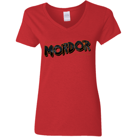 T-Shirts Red / S Greetings From Mordor Women's V-Neck T-Shirt