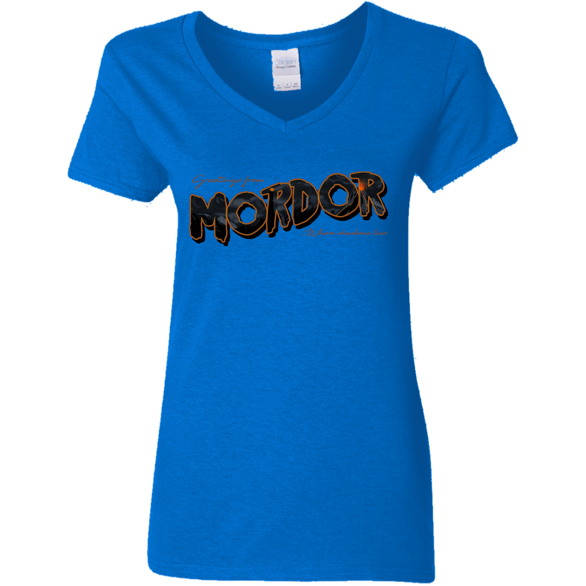 T-Shirts Royal / S Greetings From Mordor Women's V-Neck T-Shirt