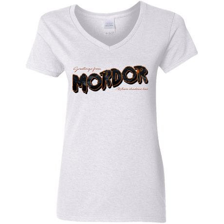 T-Shirts White / S Greetings From Mordor Women's V-Neck T-Shirt