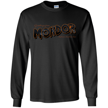 T-Shirts Black / YS Greetings From Mordor Youth Long Sleeve T-Shirt