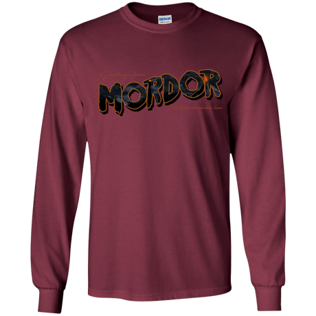 T-Shirts Maroon / YS Greetings From Mordor Youth Long Sleeve T-Shirt