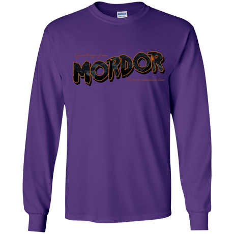 T-Shirts Purple / YS Greetings From Mordor Youth Long Sleeve T-Shirt