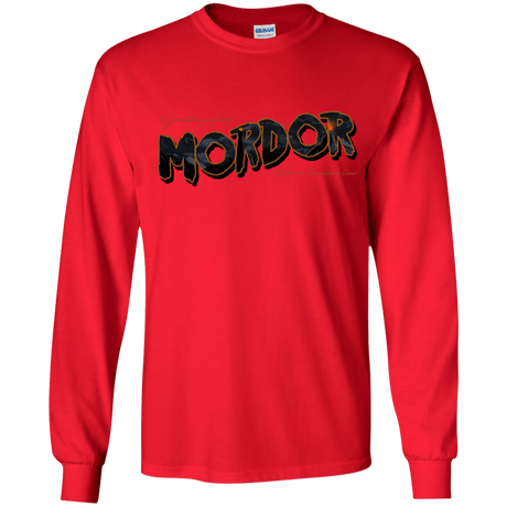 T-Shirts Red / YS Greetings From Mordor Youth Long Sleeve T-Shirt