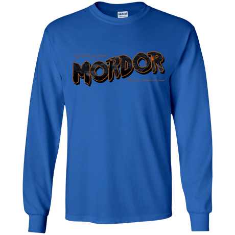 T-Shirts Royal / YS Greetings From Mordor Youth Long Sleeve T-Shirt