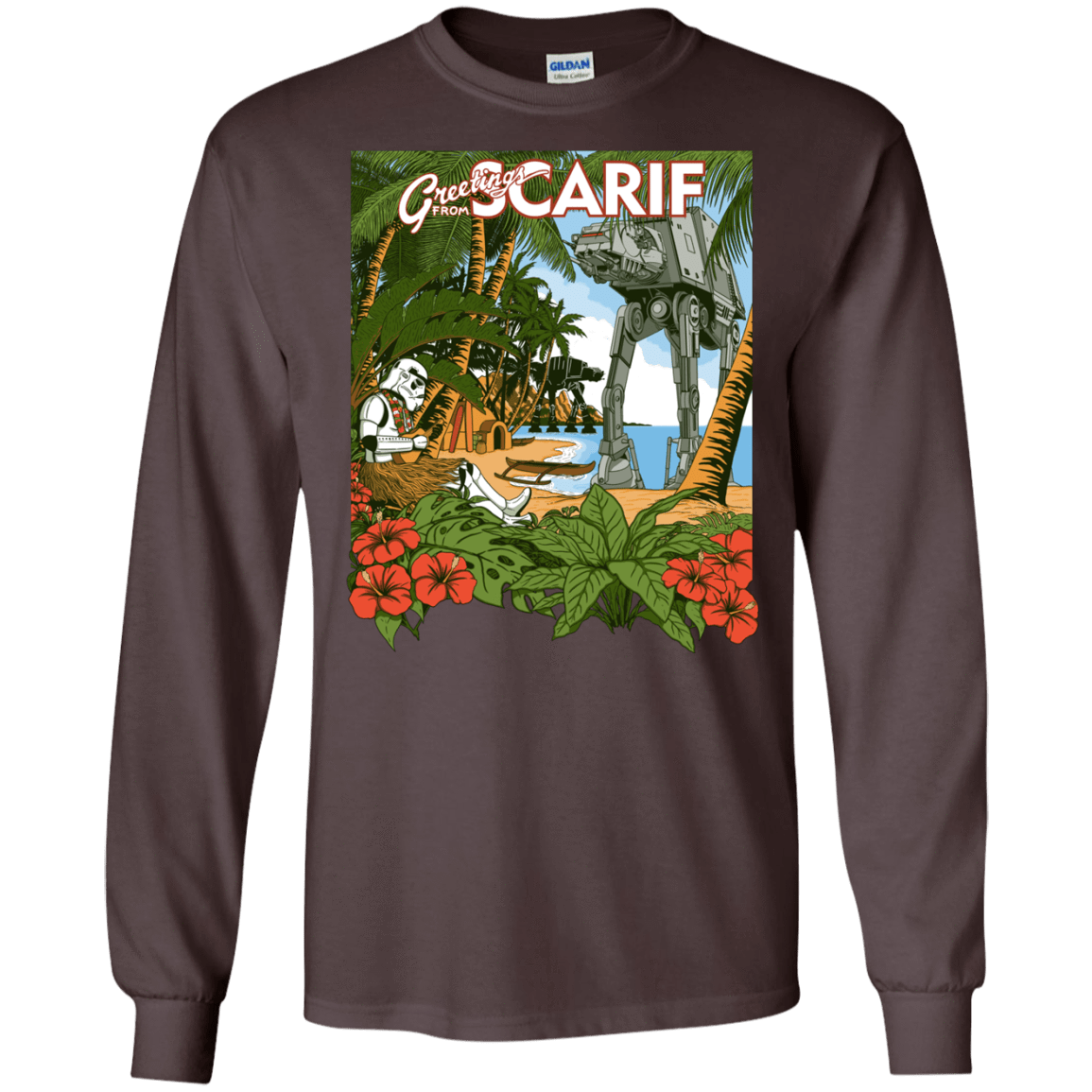 T-Shirts Dark Chocolate / S Greetings from Scarif Men's Long Sleeve T-Shirt