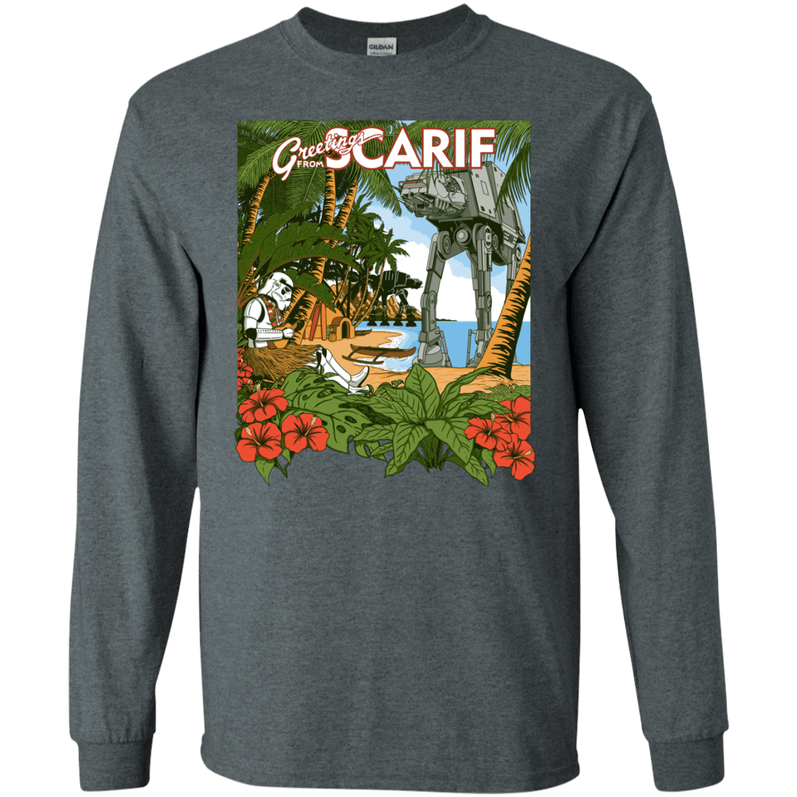 T-Shirts Dark Heather / S Greetings from Scarif Men's Long Sleeve T-Shirt