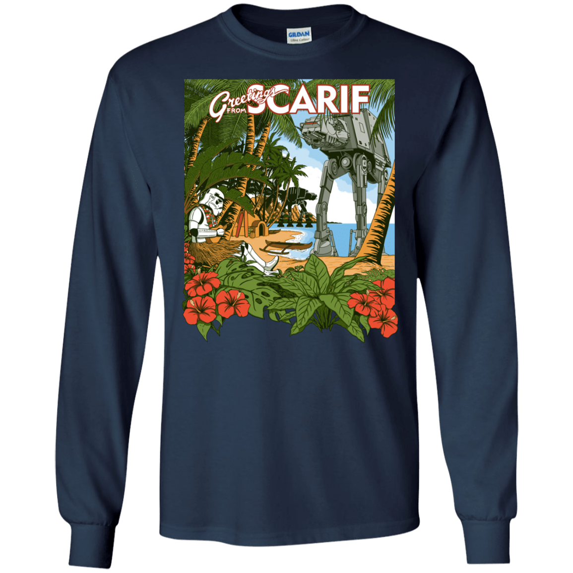 T-Shirts Navy / S Greetings from Scarif Men's Long Sleeve T-Shirt