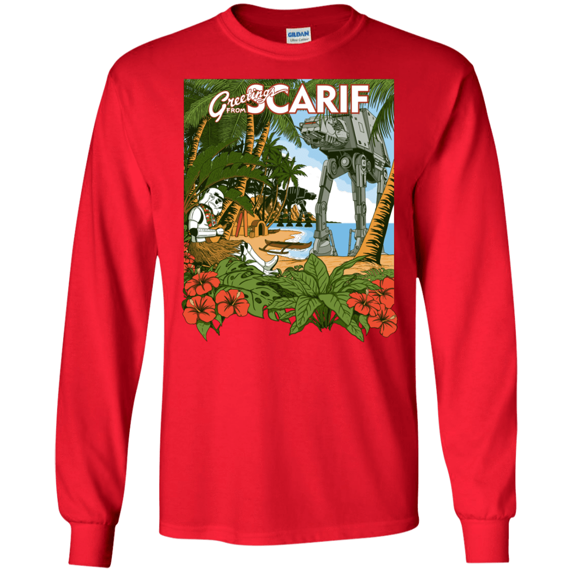 T-Shirts Red / S Greetings from Scarif Men's Long Sleeve T-Shirt