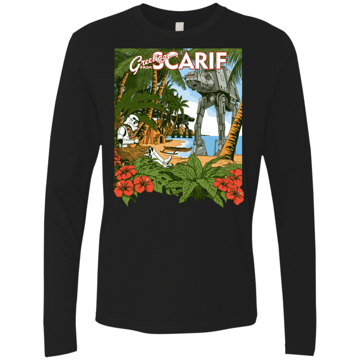 T-Shirts Black / S Greetings from Scarif Men's Premium Long Sleeve