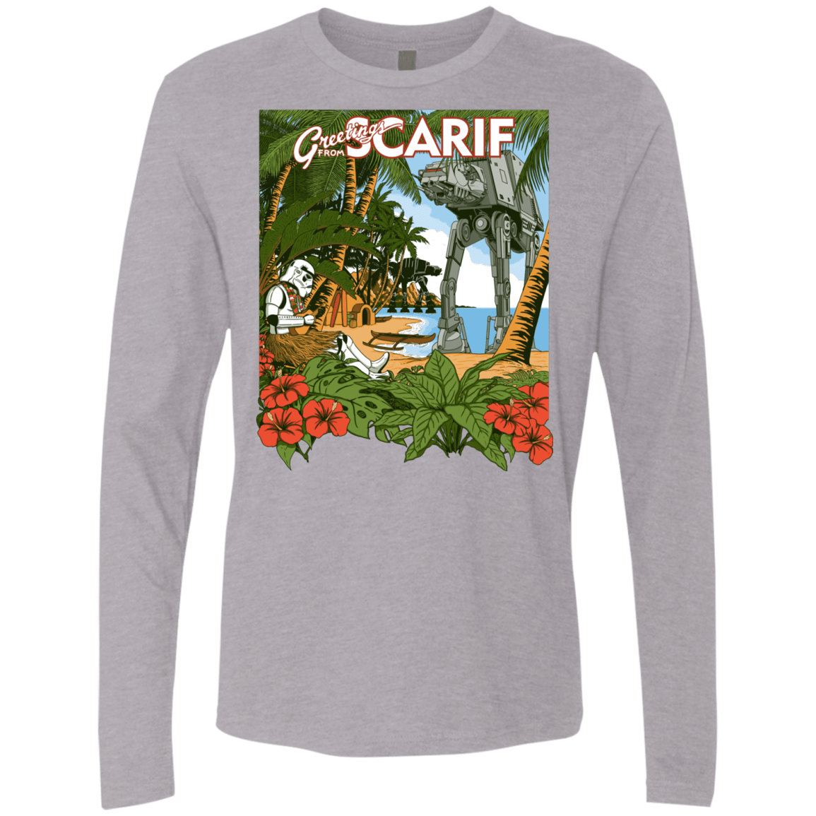 T-Shirts Heather Grey / S Greetings from Scarif Men's Premium Long Sleeve