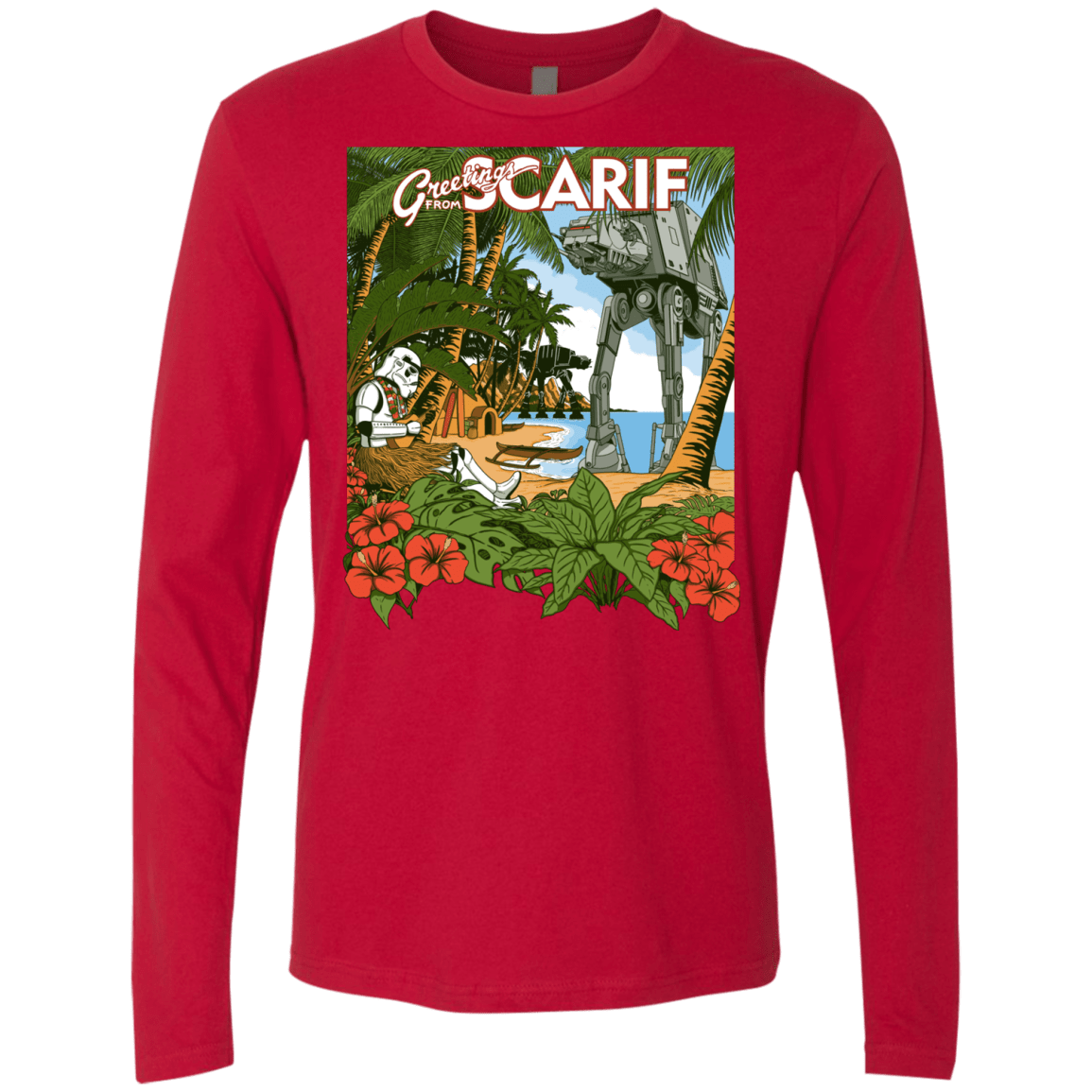 T-Shirts Red / S Greetings from Scarif Men's Premium Long Sleeve