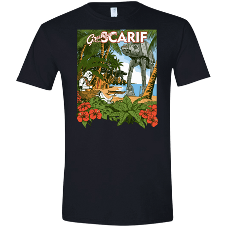 T-Shirts Black / X-Small Greetings from Scarif Men's Semi-Fitted Softstyle