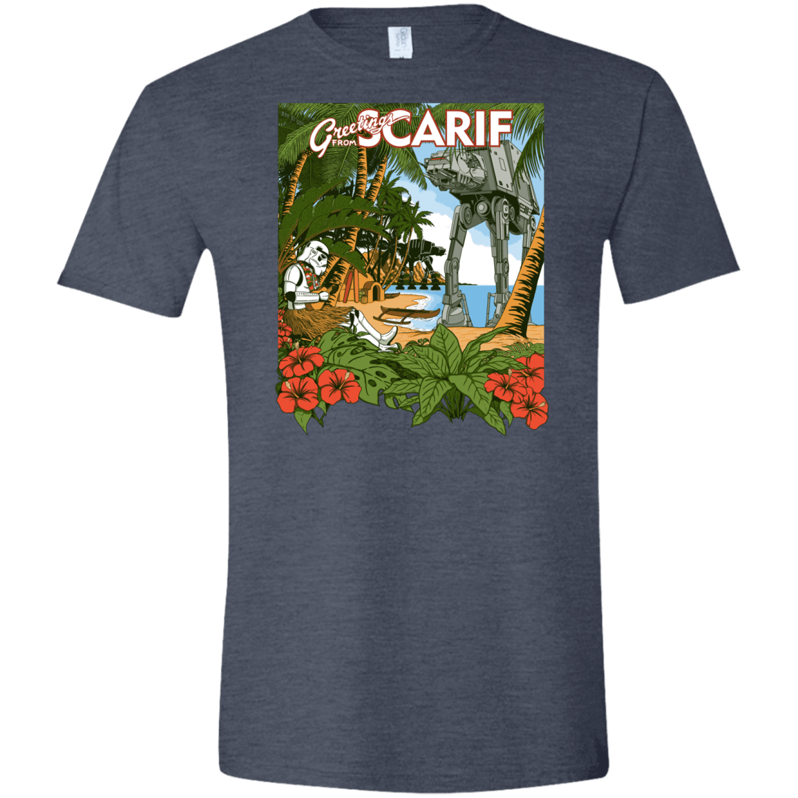T-Shirts Heather Navy / S Greetings from Scarif Men's Semi-Fitted Softstyle