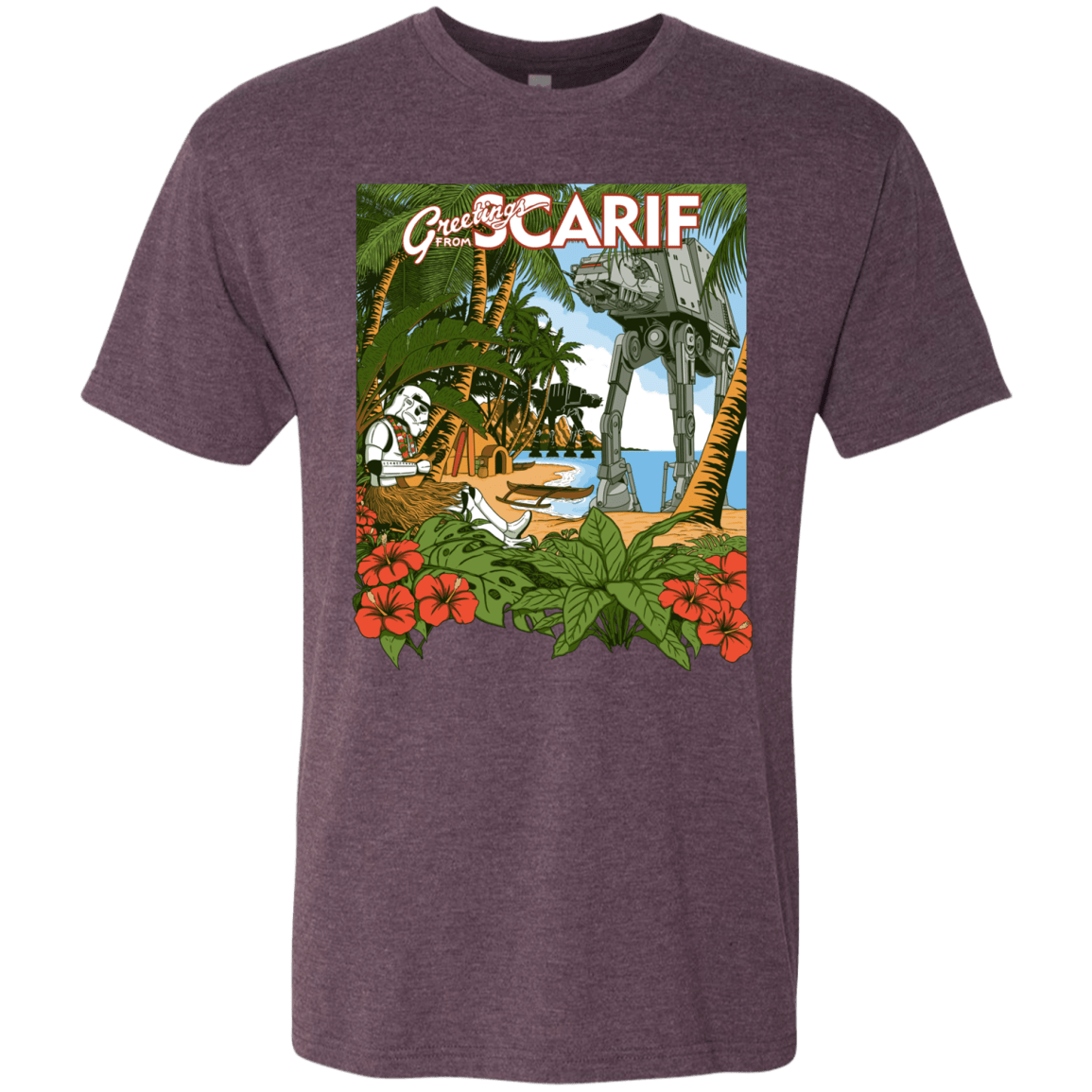 T-Shirts Vintage Purple / S Greetings from Scarif Men's Triblend T-Shirt