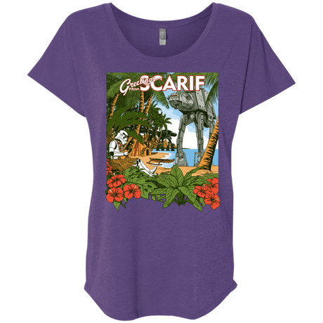 T-Shirts Purple Rush / X-Small Greetings from Scarif Triblend Dolman Sleeve