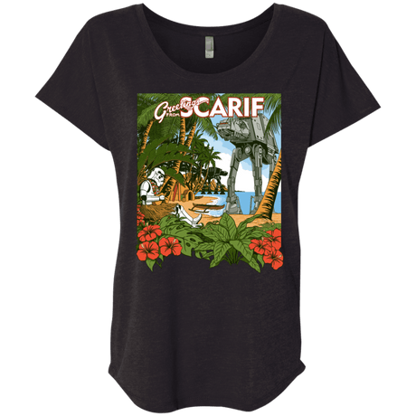 T-Shirts Vintage Black / X-Small Greetings from Scarif Triblend Dolman Sleeve