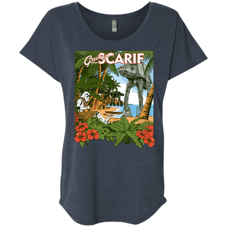 T-Shirts Vintage Navy / X-Small Greetings from Scarif Triblend Dolman Sleeve