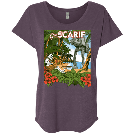 T-Shirts Vintage Purple / X-Small Greetings from Scarif Triblend Dolman Sleeve