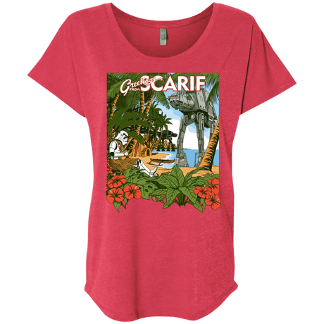 T-Shirts Vintage Red / X-Small Greetings from Scarif Triblend Dolman Sleeve