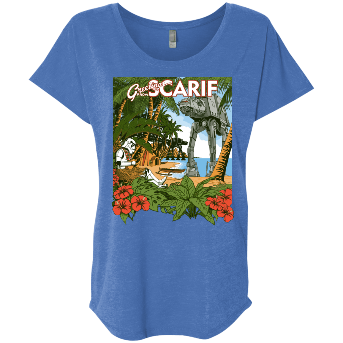 T-Shirts Vintage Royal / X-Small Greetings from Scarif Triblend Dolman Sleeve