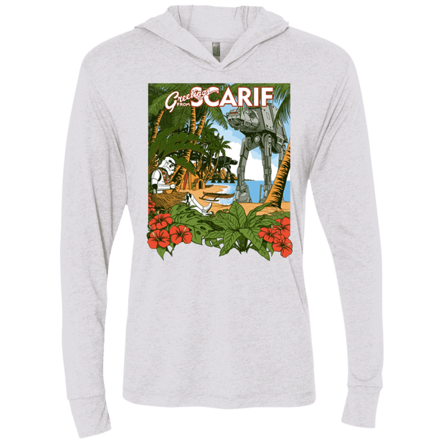 T-Shirts Heather White / X-Small Greetings from Scarif Triblend Long Sleeve Hoodie Tee