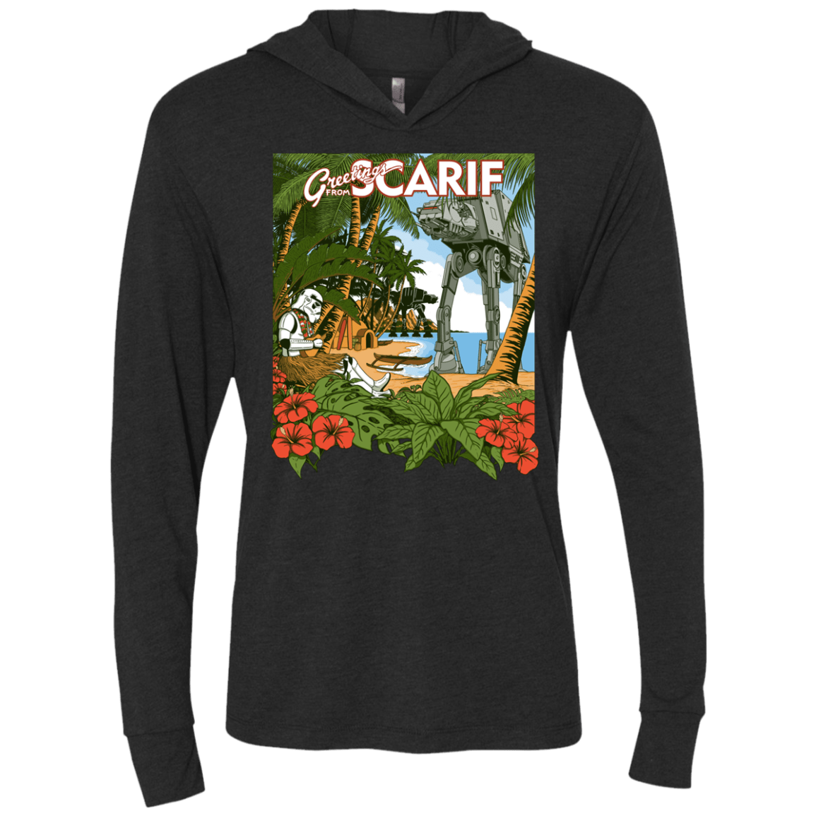 T-Shirts Vintage Black / X-Small Greetings from Scarif Triblend Long Sleeve Hoodie Tee