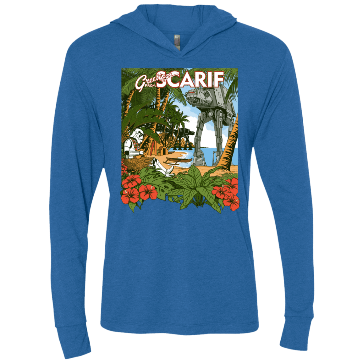 T-Shirts Vintage Royal / X-Small Greetings from Scarif Triblend Long Sleeve Hoodie Tee