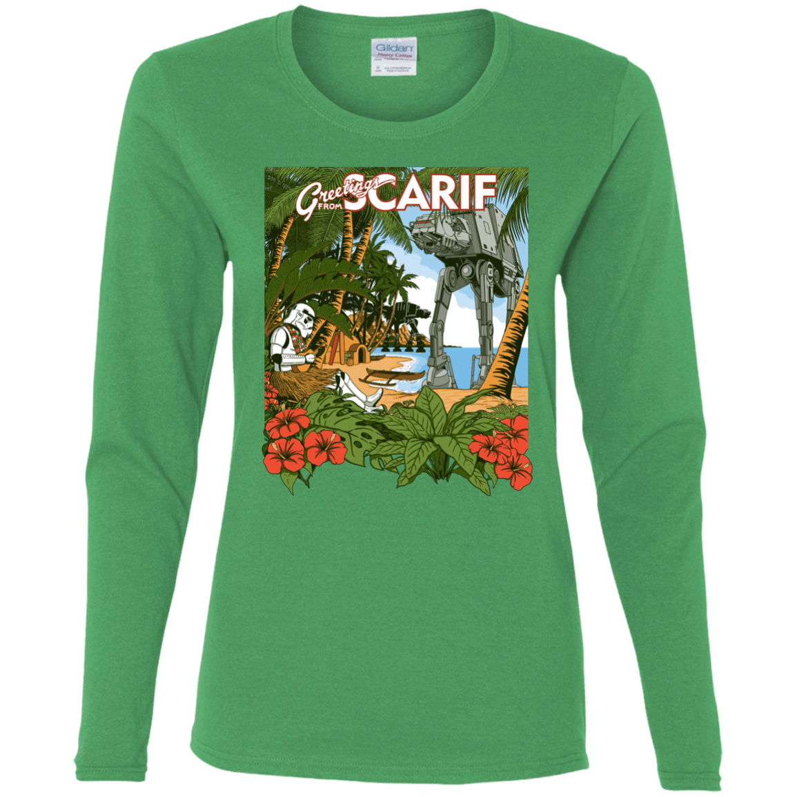 T-Shirts Irish Green / S Greetings from Scarif Women's Long Sleeve T-Shirt