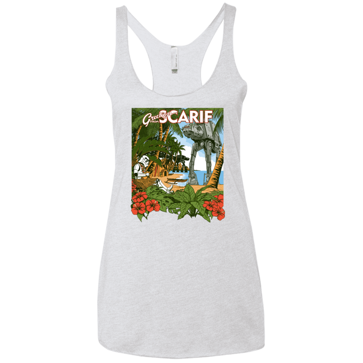 T-Shirts Heather White / X-Small Greetings from Scarif Women's Triblend Racerback Tank