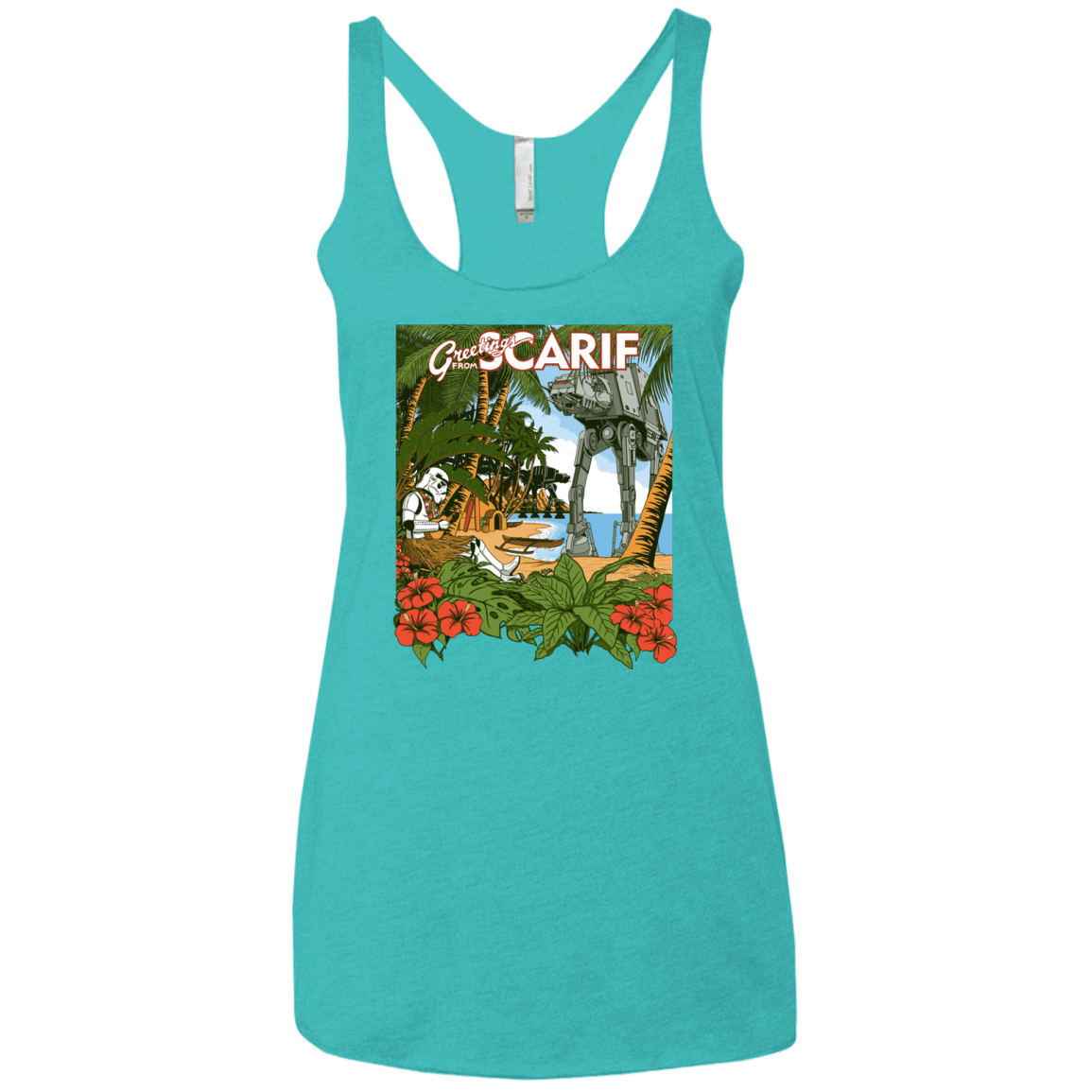 T-Shirts Tahiti Blue / X-Small Greetings from Scarif Women's Triblend Racerback Tank