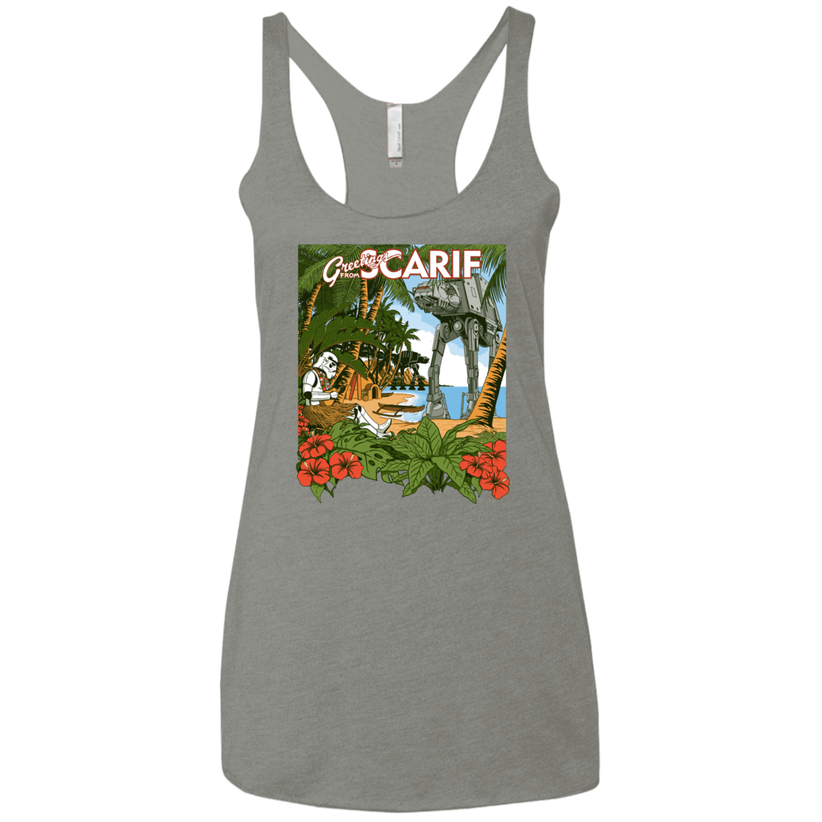 T-Shirts Venetian Grey / X-Small Greetings from Scarif Women's Triblend Racerback Tank