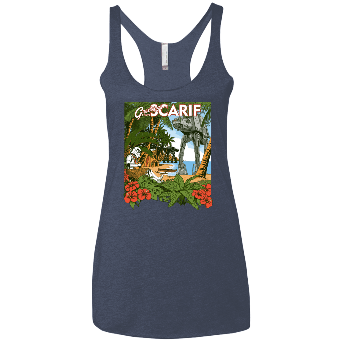 T-Shirts Vintage Navy / X-Small Greetings from Scarif Women's Triblend Racerback Tank