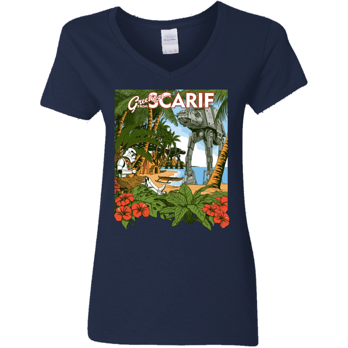 T-Shirts Navy / S Greetings from Scarif Women's V-Neck T-Shirt