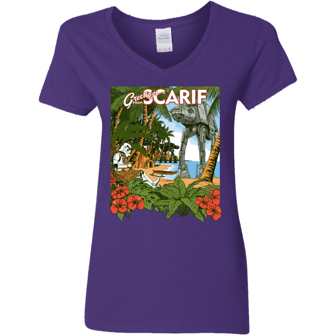 T-Shirts Purple / S Greetings from Scarif Women's V-Neck T-Shirt