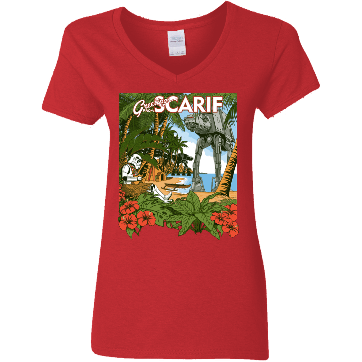 T-Shirts Red / S Greetings from Scarif Women's V-Neck T-Shirt