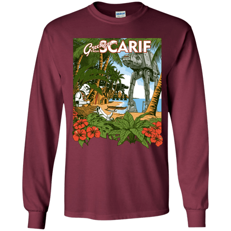 T-Shirts Maroon / YS Greetings from Scarif Youth Long Sleeve T-Shirt