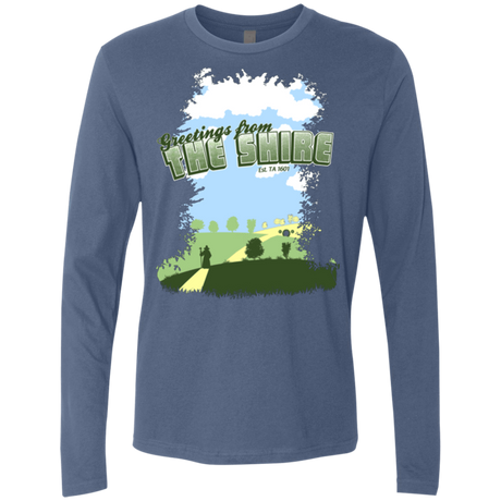 T-Shirts Indigo / Small Greetings From Shire Men's Premium Long Sleeve