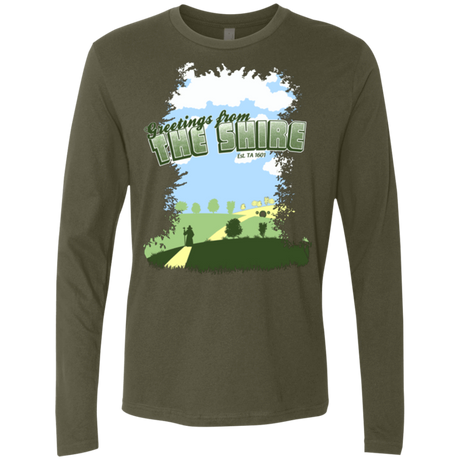 T-Shirts Military Green / Small Greetings From Shire Men's Premium Long Sleeve