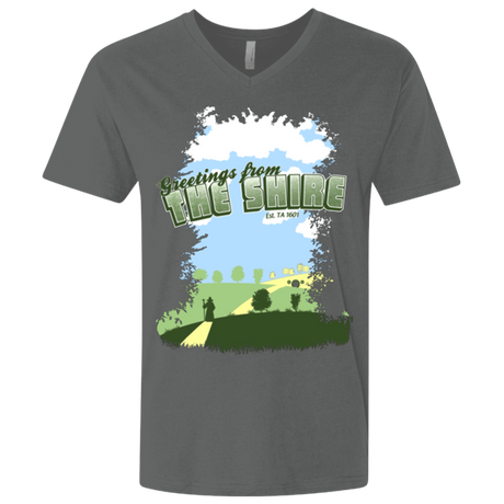 T-Shirts Heavy Metal / X-Small Greetings From Shire Men's Premium V-Neck
